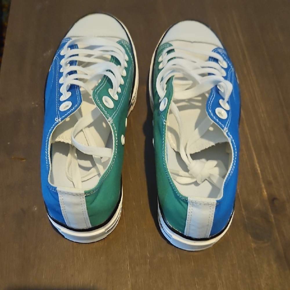 Sporty Blue, Green and White Sneakers